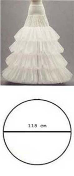 4 fodros aslsószoknya 4 abronccsal